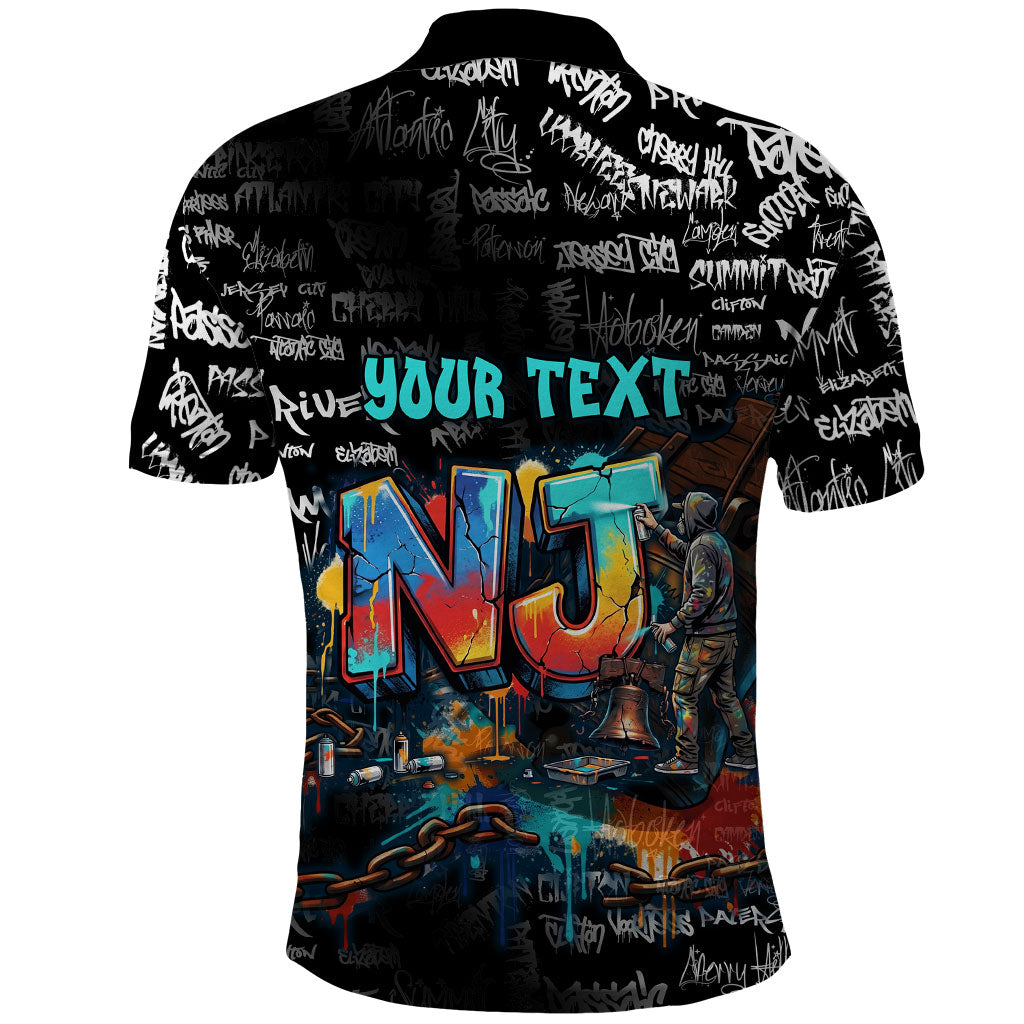 Personalized New Jersey Liberty Bell Graffiti Polo Shirt Urban Street Art - Hand Drawn City Tagging