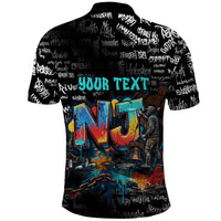 Personalized New Jersey Liberty Bell Graffiti Polo Shirt Urban Street Art - Hand Drawn City Tagging
