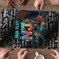 Personalized New Jersey Liberty Bell Graffiti Puzzle Urban Street Art - Hand Drawn City Tagging