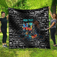 Personalized New Jersey Liberty Bell Graffiti Quilt Urban Street Art - Hand Drawn City Tagging