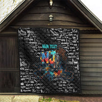 Personalized New Jersey Liberty Bell Graffiti Quilt Urban Street Art - Hand Drawn City Tagging