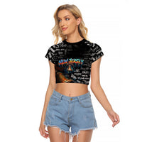 Personalized New Jersey Liberty Bell Graffiti Raglan Cropped T Shirt Urban Street Art - Hand Drawn City Tagging