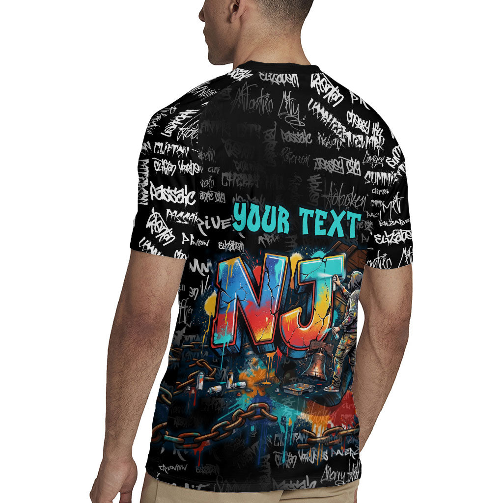 Personalized New Jersey Liberty Bell Graffiti Rugby Jersey Urban Street Art - Hand Drawn City Tagging