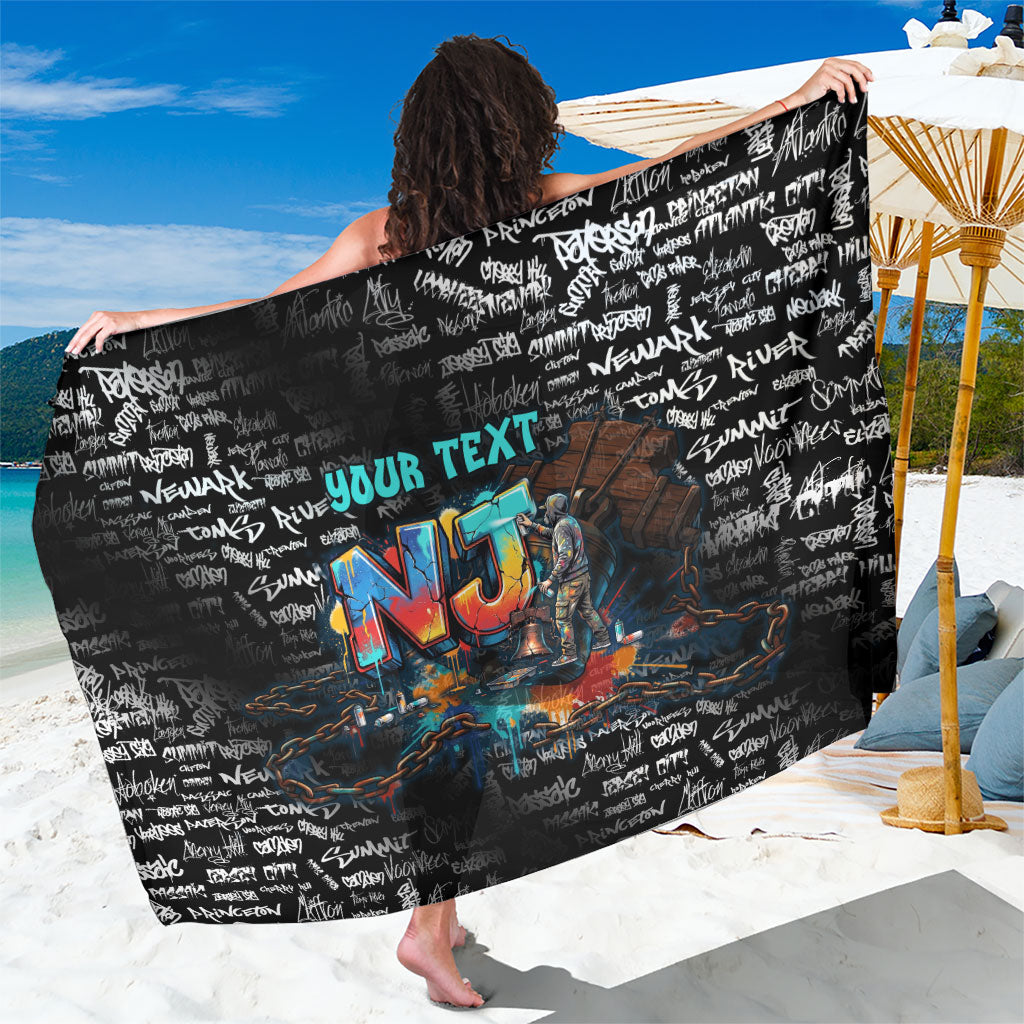 Personalized New Jersey Liberty Bell Graffiti Sarong Urban Street Art - Hand Drawn City Tagging