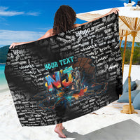 Personalized New Jersey Liberty Bell Graffiti Sarong Urban Street Art - Hand Drawn City Tagging