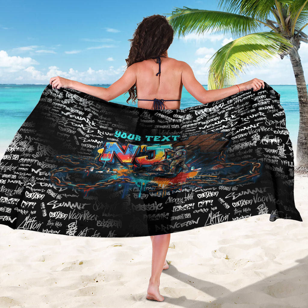 Personalized New Jersey Liberty Bell Graffiti Sarong Urban Street Art - Hand Drawn City Tagging