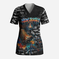Personalized New Jersey Liberty Bell Graffiti Scrub Top Urban Street Art - Hand Drawn City Tagging