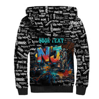 Personalized New Jersey Liberty Bell Graffiti Sherpa Hoodie Urban Street Art - Hand Drawn City Tagging