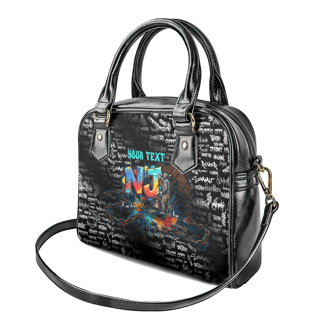 Personalized New Jersey Liberty Bell Graffiti Shoulder Handbag Urban Street Art - Hand Drawn City Tagging