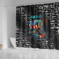 Personalized New Jersey Liberty Bell Graffiti Shower Curtain Urban Street Art - Hand Drawn City Tagging