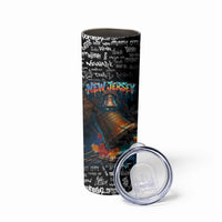 Personalized New Jersey Liberty Bell Graffiti Skinny Tumbler Urban Street Art - Hand Drawn City Tagging