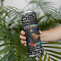 Personalized New Jersey Liberty Bell Graffiti Skinny Tumbler Urban Street Art - Hand Drawn City Tagging