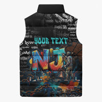 Personalized New Jersey Liberty Bell Graffiti Sleeveless Puffer Jacket Urban Street Art - Hand Drawn City Tagging
