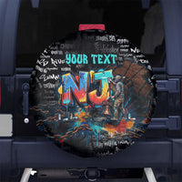 Personalized New Jersey Liberty Bell Graffiti Spare Tire Cover Urban Street Art - Hand Drawn City Tagging
