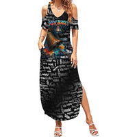 Personalized New Jersey Liberty Bell Graffiti Summer Maxi Dress Urban Street Art - Hand Drawn City Tagging