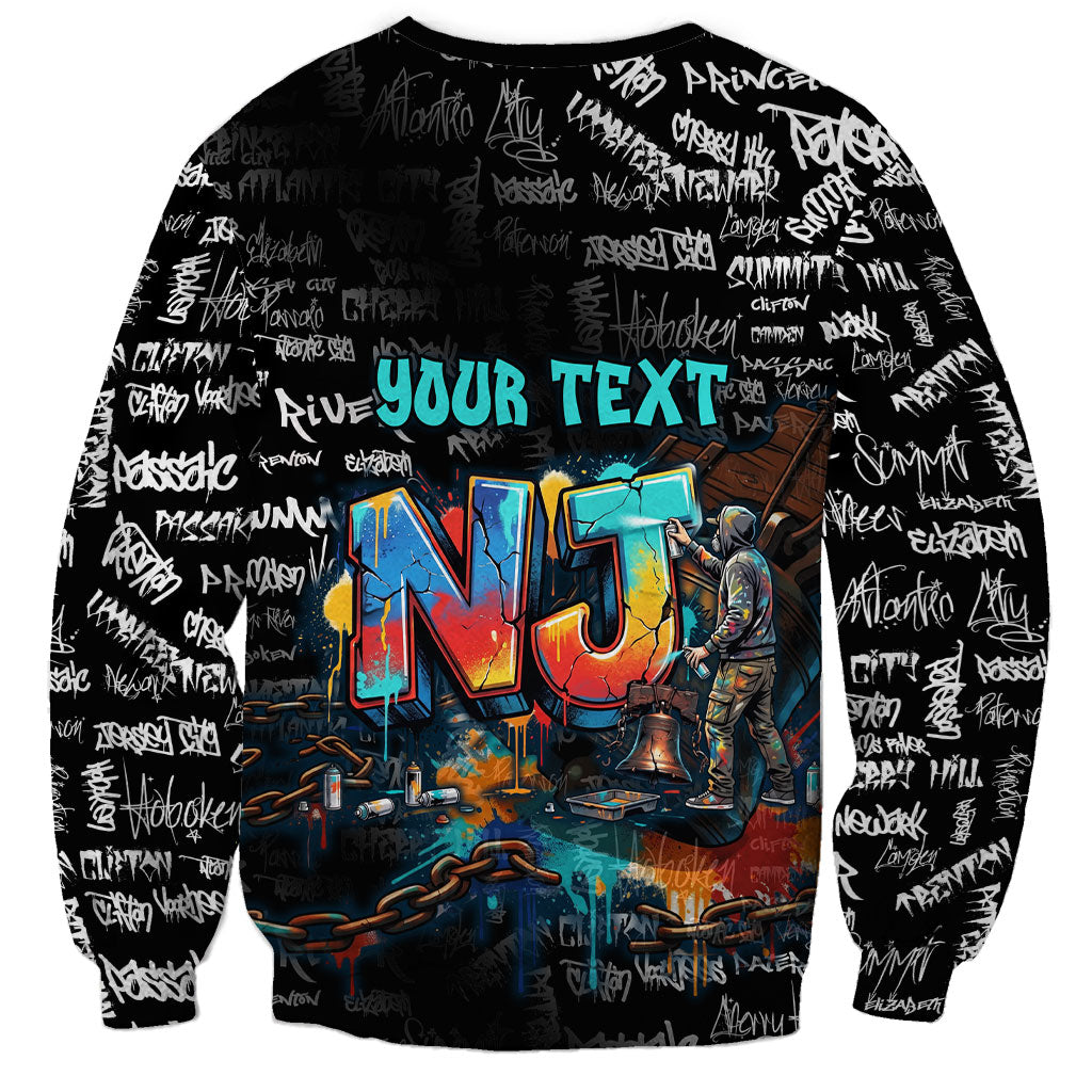 Personalized New Jersey Liberty Bell Graffiti Sweatshirt Urban Street Art - Hand Drawn City Tagging
