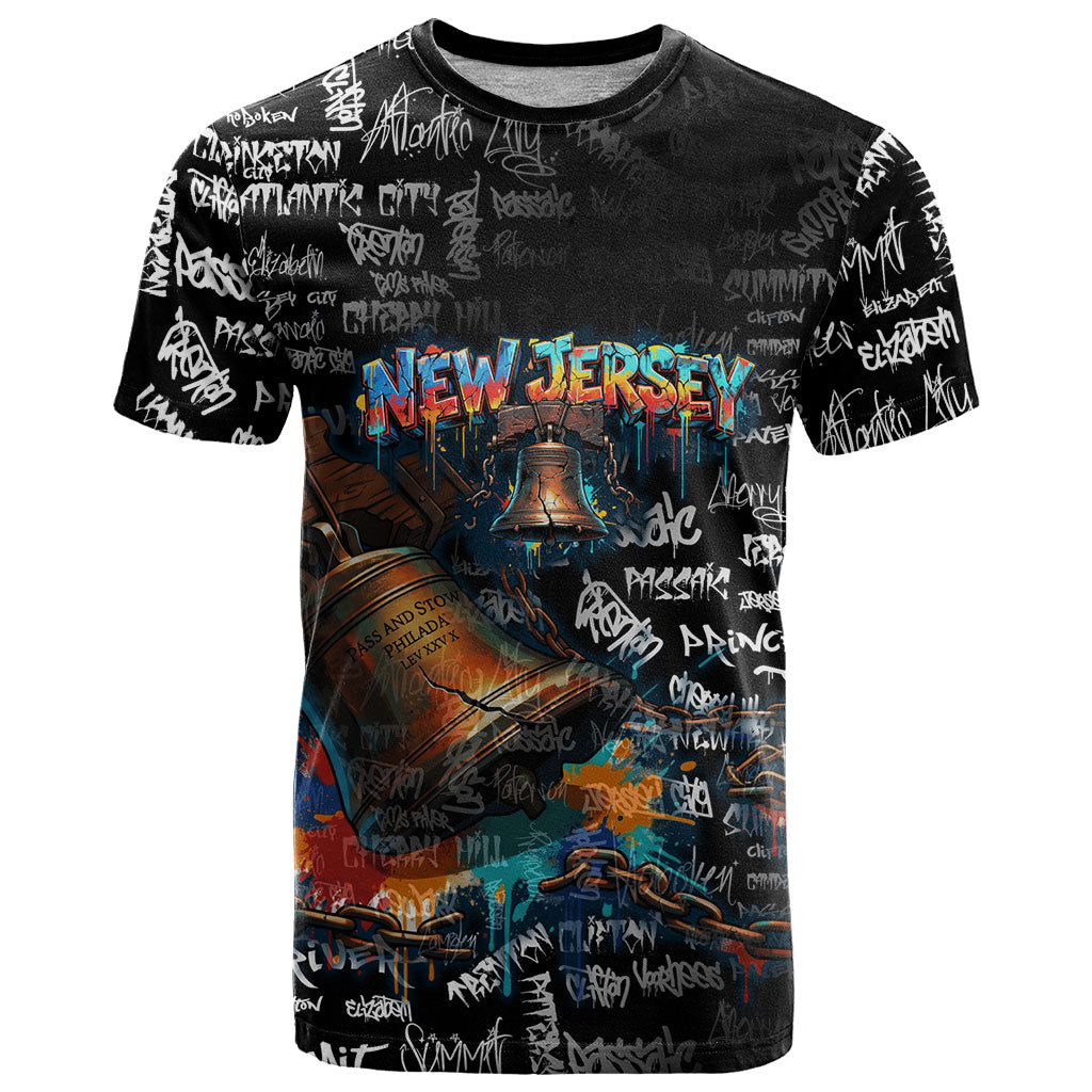 Personalized New Jersey Liberty Bell Graffiti T Shirt Urban Street Art - Hand Drawn City Tagging