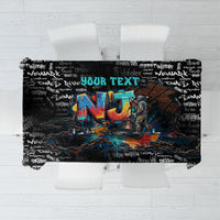 Personalized New Jersey Liberty Bell Graffiti Tablecloth Urban Street Art - Hand Drawn City Tagging