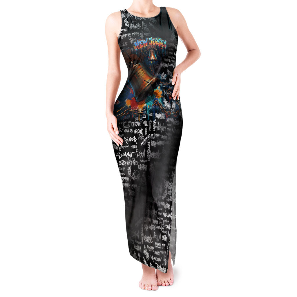 Personalized New Jersey Liberty Bell Graffiti Tank Maxi Dress Urban Street Art - Hand Drawn City Tagging
