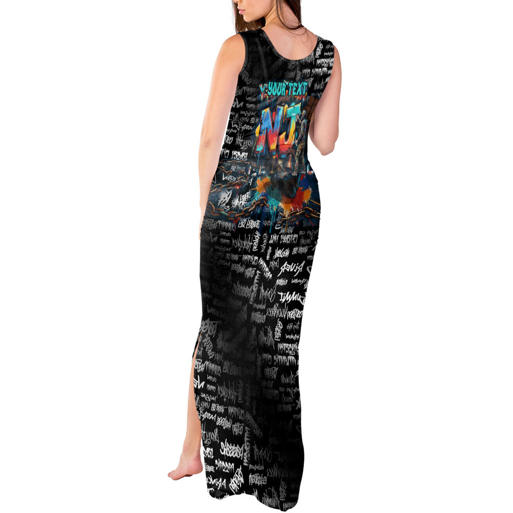 Personalized New Jersey Liberty Bell Graffiti Tank Maxi Dress Urban Street Art - Hand Drawn City Tagging