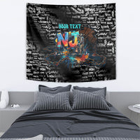 Personalized New Jersey Liberty Bell Graffiti Tapestry Urban Street Art - Hand Drawn City Tagging
