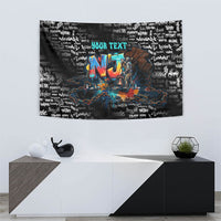 Personalized New Jersey Liberty Bell Graffiti Tapestry Urban Street Art - Hand Drawn City Tagging