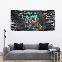 Personalized New Jersey Liberty Bell Graffiti Tapestry Urban Street Art - Hand Drawn City Tagging