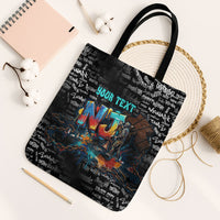Personalized New Jersey Liberty Bell Graffiti Tote Bag Urban Street Art - Hand Drawn City Tagging