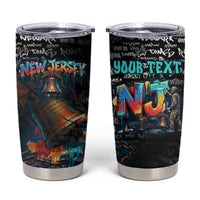 Personalized New Jersey Liberty Bell Graffiti Tumbler Cup Urban Street Art - Hand Drawn City Tagging