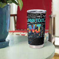 Personalized New Jersey Liberty Bell Graffiti Tumbler Cup Urban Street Art - Hand Drawn City Tagging