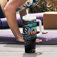 Personalized New Jersey Liberty Bell Graffiti Tumbler With Handle Urban Street Art - Hand Drawn City Tagging