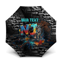 Personalized New Jersey Liberty Bell Graffiti Umbrella Urban Street Art - Hand Drawn City Tagging
