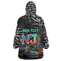 Personalized New Jersey Liberty Bell Graffiti Wearable Blanket Hoodie Urban Street Art - Hand Drawn City Tagging