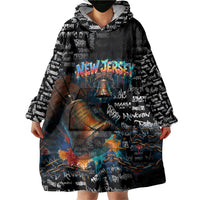 Personalized New Jersey Liberty Bell Graffiti Wearable Blanket Hoodie Urban Street Art - Hand Drawn City Tagging