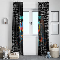 Personalized New Jersey Liberty Bell Graffiti Window Curtain Urban Street Art - Hand Drawn City Tagging