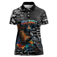 Personalized New Jersey Liberty Bell Graffiti Women Polo Shirt Urban Street Art - Hand Drawn City Tagging