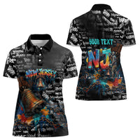 Personalized New Jersey Liberty Bell Graffiti Women Polo Shirt Urban Street Art - Hand Drawn City Tagging
