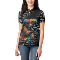 Personalized New Jersey Liberty Bell Graffiti Women Polo Shirt Urban Street Art - Hand Drawn City Tagging