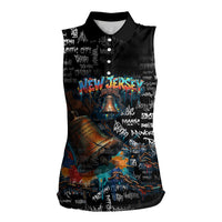 Personalized New Jersey Liberty Bell Graffiti Women Sleeveless Polo Shirt Urban Street Art - Hand Drawn City Tagging