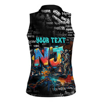 Personalized New Jersey Liberty Bell Graffiti Women Sleeveless Polo Shirt Urban Street Art - Hand Drawn City Tagging