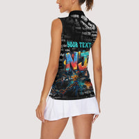 Personalized New Jersey Liberty Bell Graffiti Women Sleeveless Polo Shirt Urban Street Art - Hand Drawn City Tagging