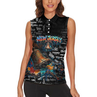Personalized New Jersey Liberty Bell Graffiti Women Sleeveless Polo Shirt Urban Street Art - Hand Drawn City Tagging