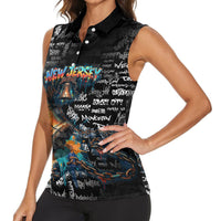 Personalized New Jersey Liberty Bell Graffiti Women Sleeveless Polo Shirt Urban Street Art - Hand Drawn City Tagging