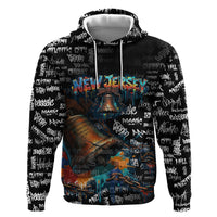 Personalized New Jersey Liberty Bell Graffiti Zip Hoodie Urban Street Art - Hand Drawn City Tagging