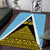 Saint Lucia Tribal Triangle Design Area Rug with Flag Colors and The Land The People The Light Quote - Wonder Print Shop
