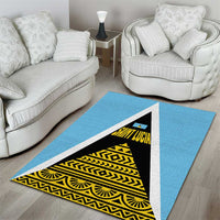 Saint Lucia Tribal Triangle Design Area Rug with Flag Colors and The Land The People The Light Quote - Wonder Print Shop