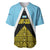Saint Lucia Tribal Triangle Design Baseball Jersey with Flag Colors and The Land The People The Light Quote - Wonder Print Shop