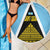 Saint Lucia Tribal Triangle Design Beach Blanket with Flag Colors and The Land The People The Light Quote - Wonder Print Shop