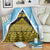 Saint Lucia Tribal Triangle Design Blanket with Flag Colors and The Land The People The Light Quote - Wonder Print Shop