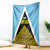 Saint Lucia Tribal Triangle Design Blanket with Flag Colors and The Land The People The Light Quote - Wonder Print Shop